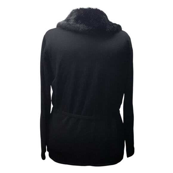 Vintage Eddie Bauer Tall XL Black Merino Wool Sweater Fine Italian Wool 90s Vibe - Picture 3 of 10